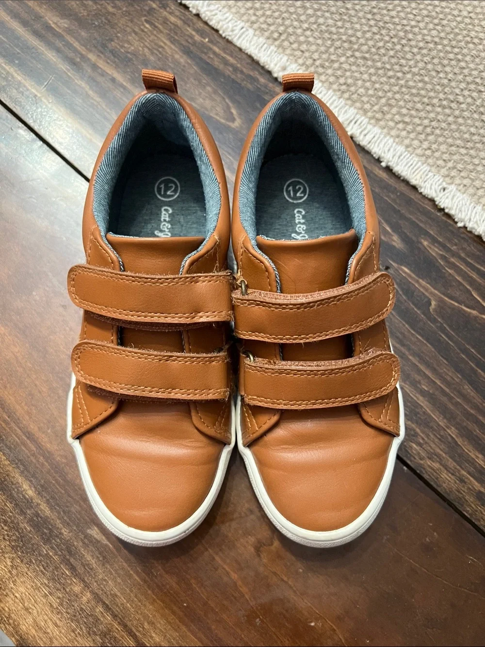 Cat & Jack Brown Double-Strap Kids Sneakers